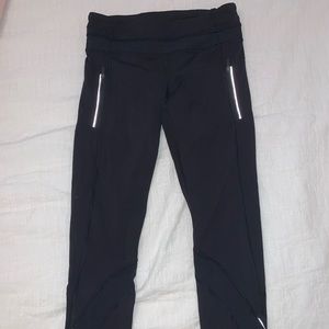 Lululemon black run inspire ll zipper leggings